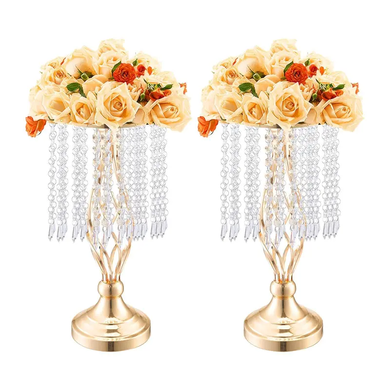 20Pcs 43Cm/16.9' Tall Crystal Wedding Flower Stand Vase For Party Decor 1