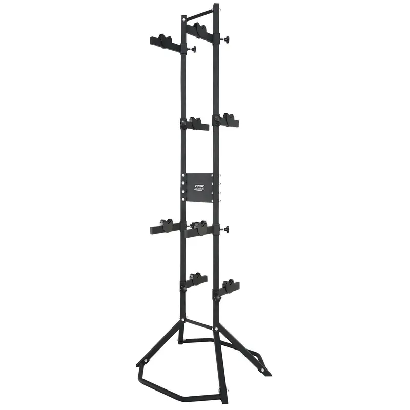 4 Bike Storage Rack, Free Standing Gravity Wall Vertical Bike Rack, Fully Adjustable Bike Rack Garage, Sturdy Steel & Easy Assemble, For Garage, Living Room, Shed, Holds Up To 260 Lbs Black 1