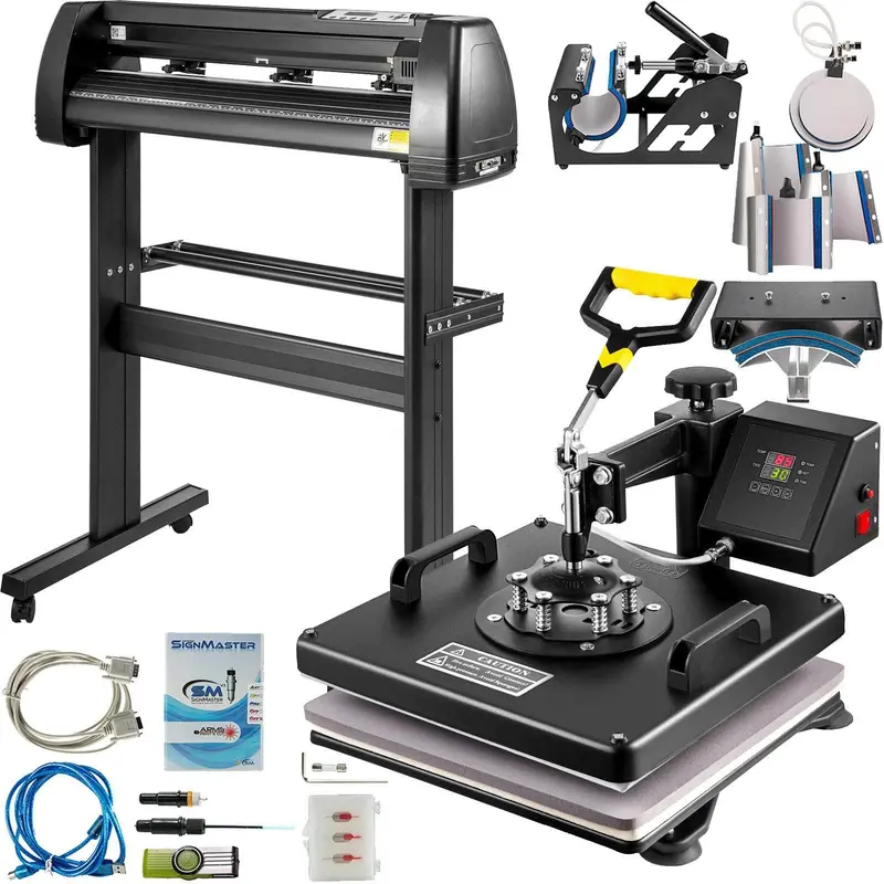 8 In 1 Heat Press 15"X15" Sublimation Machine +28" Vinyl Cutter/Plotter Cutting 1