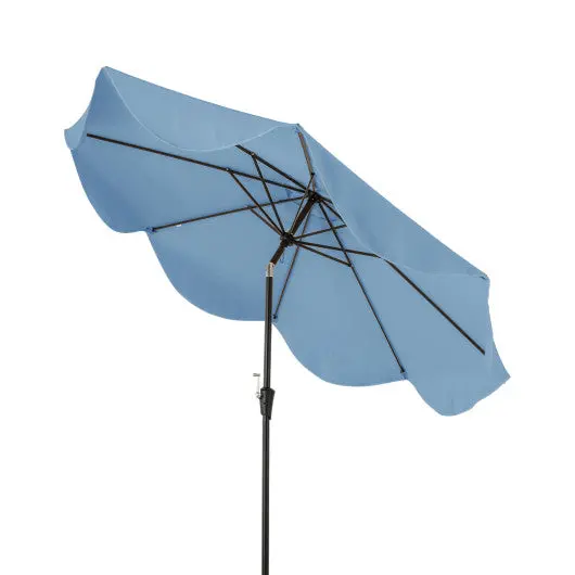 9 Ft Patio Umbrella With Crank Handle And Push Button Tilt-Navy 1