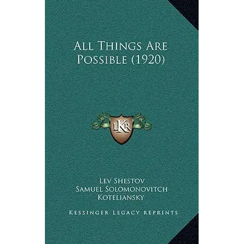 All Things Are Possible (1920) - Hardcover 1