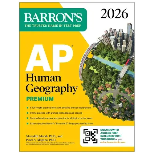 Ap Human Geography Premium, 2026: Prep Book With 6 Practice Tests+ Comprehensive Review + Online Practice - Paperback 1