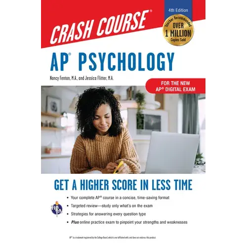 Ap Psychology Crash Course, Book + Online: Get A Higher Score In Less Time - Paperback 1