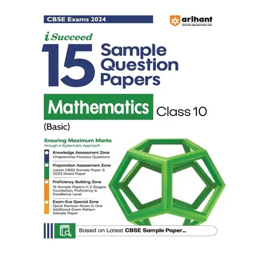 Arihant Cbse Sample Question Papers Class 10 Mathematics (Basic) Book For 2024 Board Exam - Paperback 1