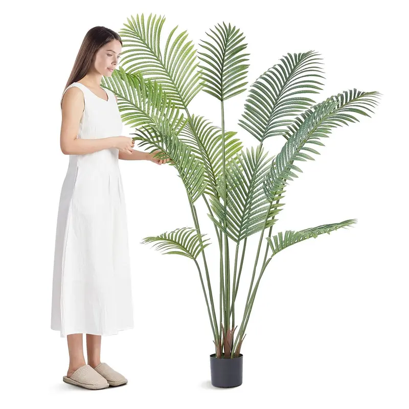 Artificial Palm Tree, 6 Ft Tall Faux Plant, Secure Pe Material & Anti-Tip Tilt Protection Low-Maintenance Plant, Lifelike Green Fake Tree For Home Office Warehouse Decor Indoor Outdoor 1