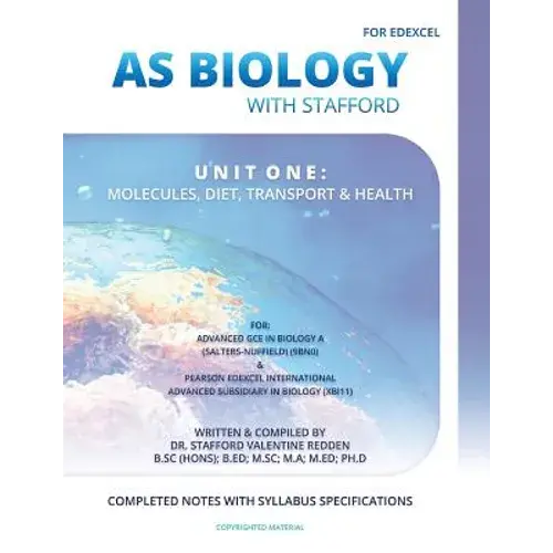 As Biology With Stafford: Unit One: Molecules, Diet, Transport And Health - Paperback 1