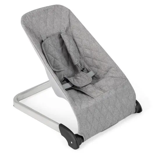 Baby Bouncer Seat With Aluminum And Metal Frame-Light Gray 1