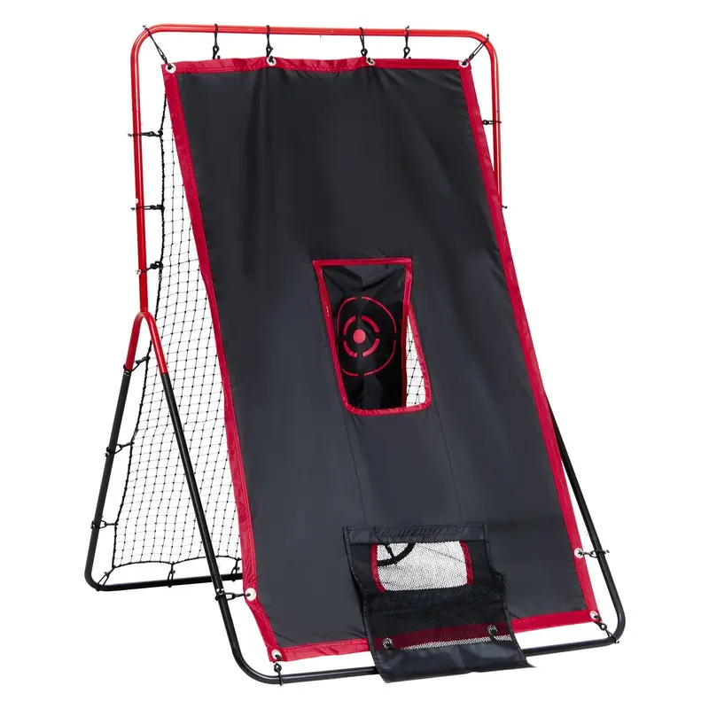 Baseball And Softball Rebounder Net 3.5X4.5 Ft 2-In-1 Switch Hitter Pitch 1