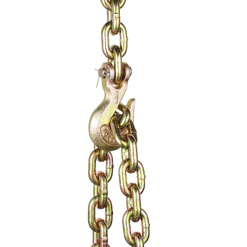 Binder Chain G80 Tie Down Tow Chain With Hooks 3/8"X10.3' 2 Pack 7100 Lbs 1
