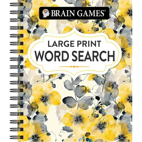 Brain Games - Large Print Word Search (Floral) - Spiral 1