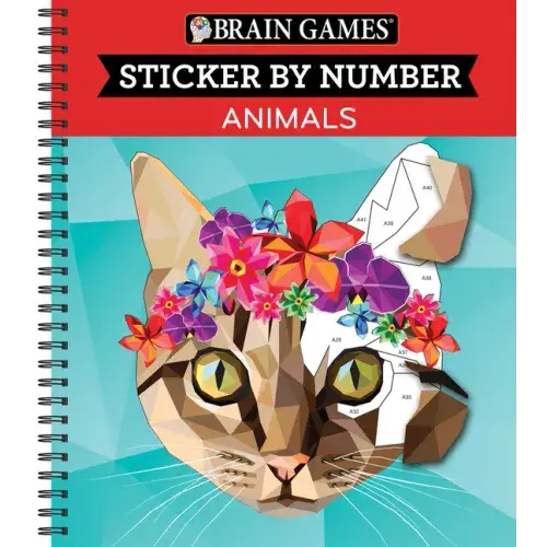 Brain Games - Sticker By Number: Animals (28 Images To Sticker) - Spiral 1