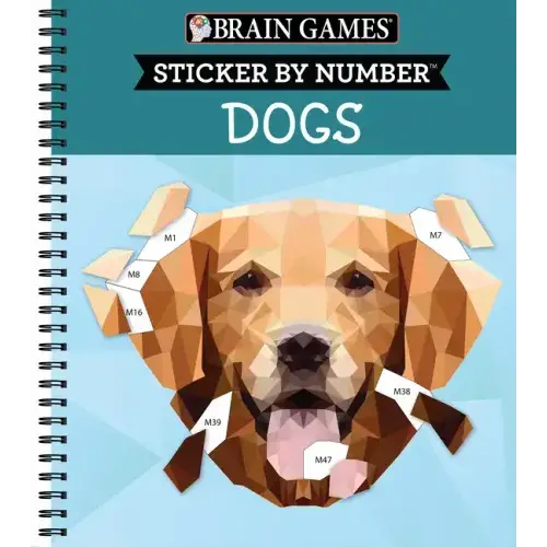 Brain Games - Sticker By Number: Dogs (28 Images To Sticker) - Spiral 1