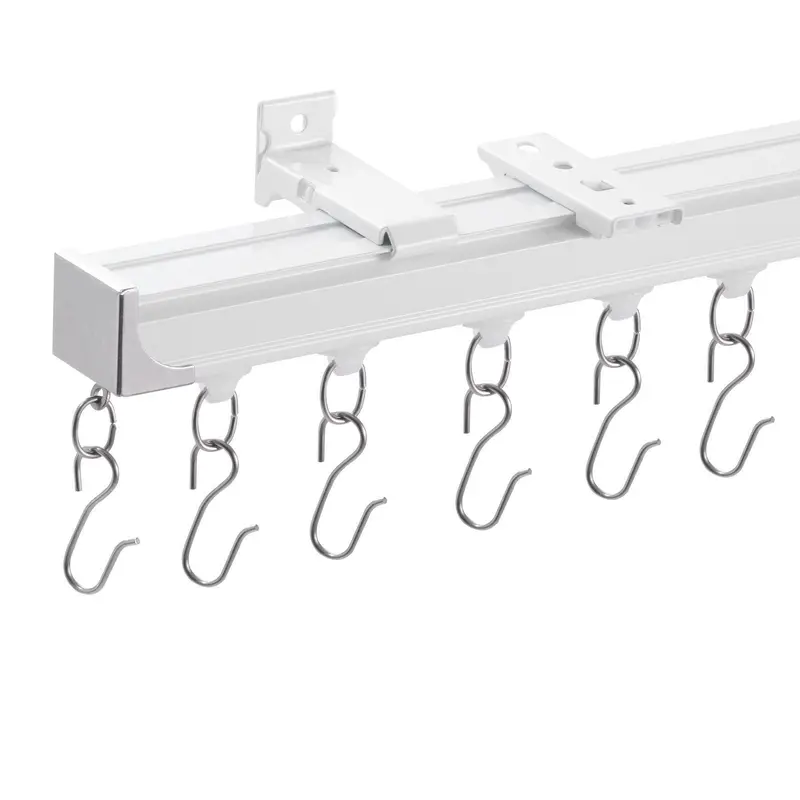 Ceiling Curtain Track Set 11.8 Ft/3.6 Meter Room Divider With Hooks White 1