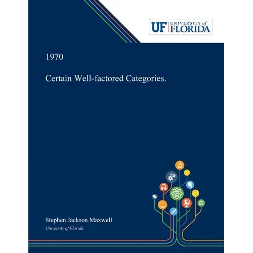 Certain Well-Factored Categories. - Paperback 1
