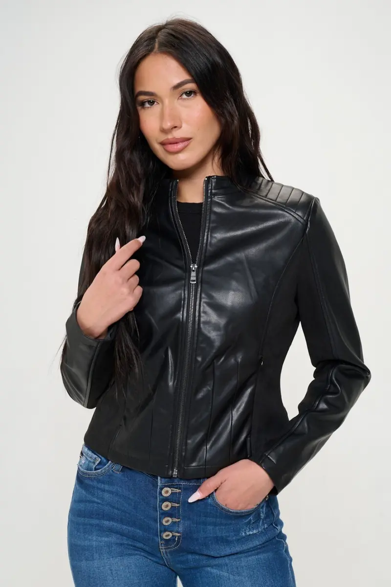 Coalition La Zip Up Vegan Moto Jacket 1