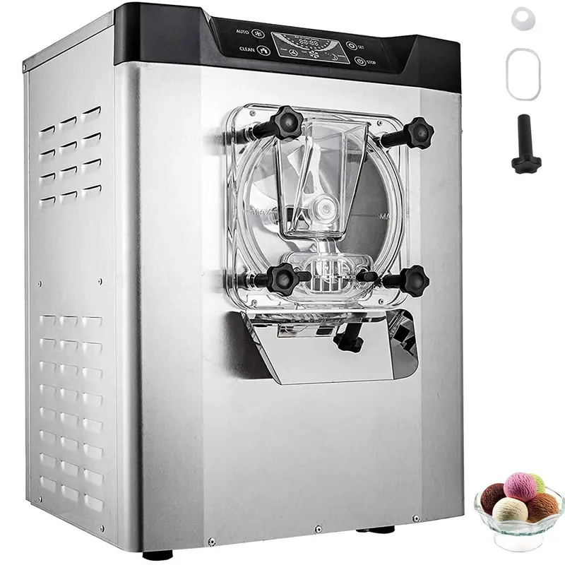 Commercial Ice Cream Machine 1400W 20/5.3 Gph Hard Serve Ice Cream Maker With Led Display Screen Auto Shut-Off Timer One Flavors Perfect For Restaurants Snack Bar Supermarkets 1