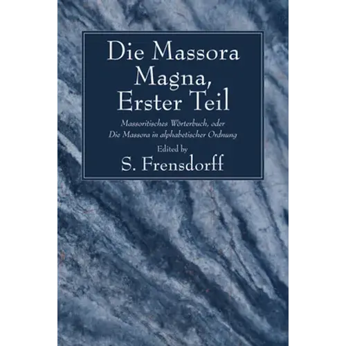 Die Massora Magna, Erster Teil - Paperback 1