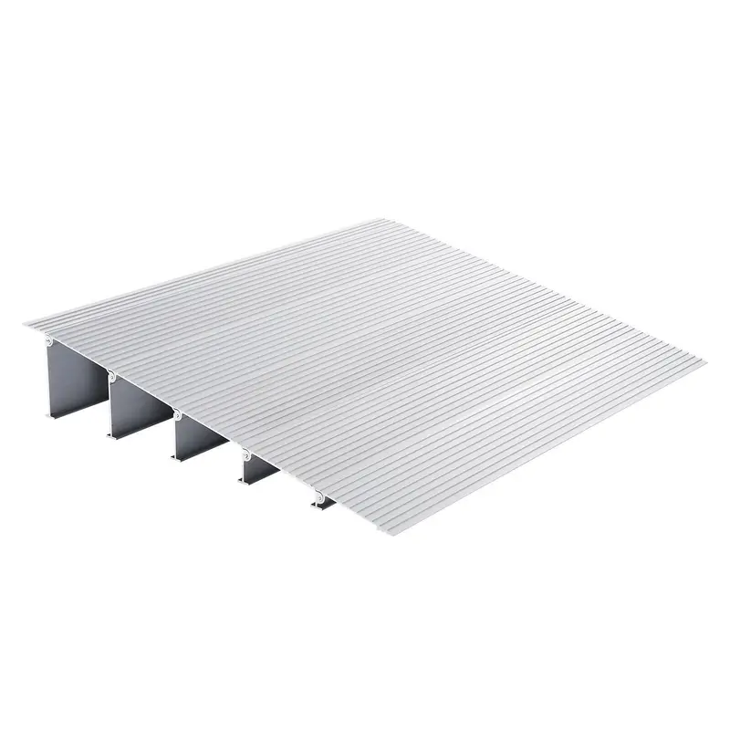 Door Threshold Ramp, 5" Rise, 800 Lbs Load Capacity, Door Ramp For Wheelchairs, Aluminum Threshold Ramp For Doorways, Adjustable Modular Threshold Ramp For Wheelchairs, Scooters, Power Chairs 1