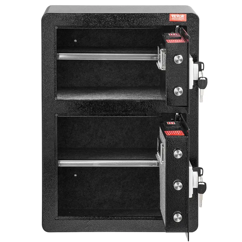 Double Door 3.5 Cu.Ft Safe Box With Key Lock Password Fireproof Bag Black,Organize Cash, Passports, Jewelry, Gold, Watches And Documents 1