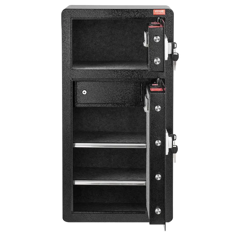 Double Door 5.5 Cu.Ft Safe Box With Key Lock Password Cabinet Black,Organize Cash, Passports, Jewelry, Gold, Watches And Documents 1