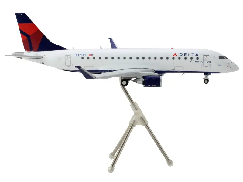 Embraer Erj-175 Commercial Aircraft "Delta Connection" White With Blue And Red Tail "Gemini 200" Series 1/200 Diecast Model Airplane By Geminijets 1