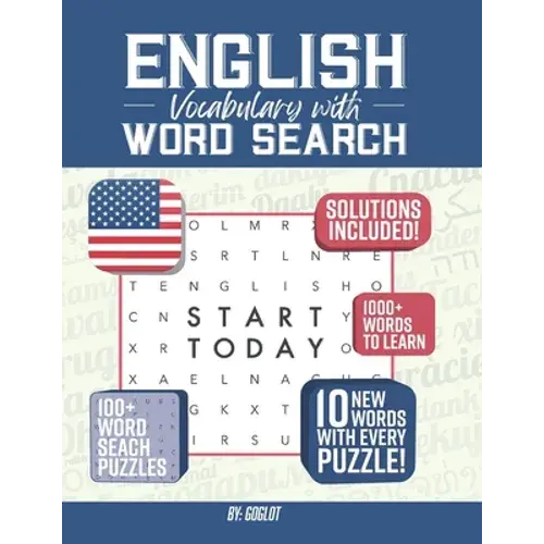 English Vocabulary With Word Search Puzzles: Learn 10 New English Words With Each Word Search Puzzle! Activity Book - Paperback 1