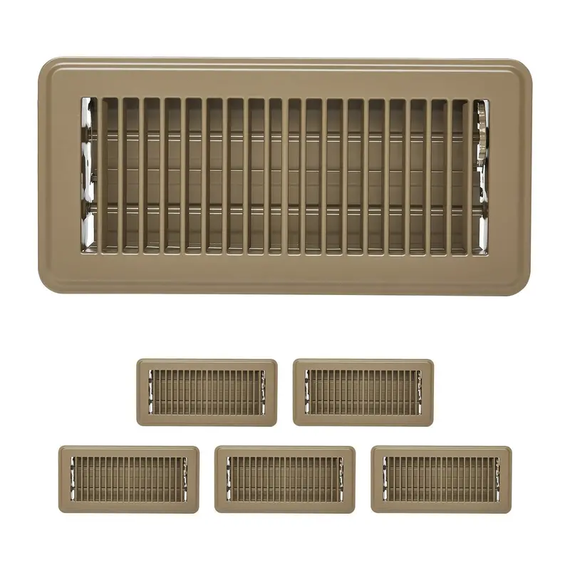 Floor Registers 4 X 10 Inch 6-Pack Iron Floor Vents For Hvac Vent Grilles Brown 1