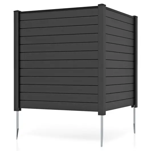 Freestanding 48 X 48 Inch Air Conditioner Fence With Metal Ground Stakes-Black 1