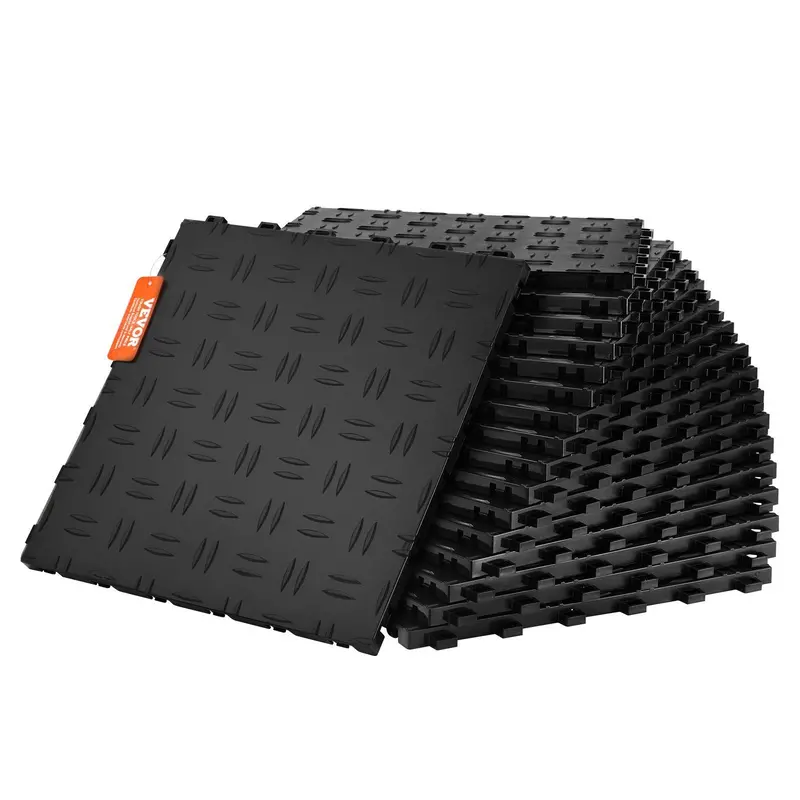 Garage Tiles Interlocking, 12 X 12 X 0.53 Inch 25 Pack Garage Floor Covering Tiles, Non-Slip Double-Sided Texture Garage Flooring Tiles, For Garages, Basements, Repair Shops, Black 1