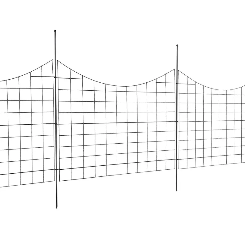 Garden Fence, 36.6In(H) X29.5In(L) Animal Barrier Fence, Underground Decorative Garden Fencing With 2.5 Inch Spike Spacing, Metal Dog Fence For The Yard And Outdoor Patio, 5 Pack 1