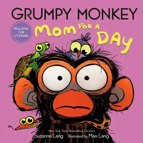 Grumpy Monkey Mom For A Day: Includes Fun Stickers - Hardcover 1