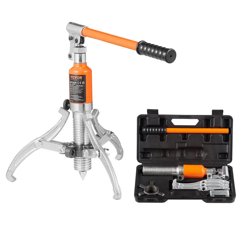 Hydraulic Gear Puller, 5 Ton Max Capacity Wheel Bearing Pulling Separator, 2 Or 3 Jaws Puller, Vertically And Horizontally, 8" Jaw Hydraulic Puller With Case For Pulling Hubs 1