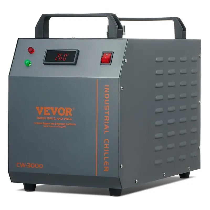 Industrial Water Chiller, Cw-3000, 80W Air-Cooled Industrial Water Cooler Cooling System With 12 L Water Tank Capacity 12 L/Min Maximum Flow Rate, For Laser Engraving Machine Cooling Machine 1