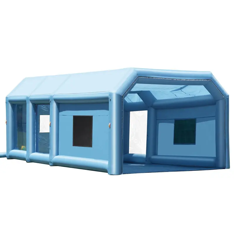 Inflatable Paint Booth, 23 X 13.1 X 9 Ft Inflatable Spray Booth, With 750W+480W Powerful Blowers And Air Filter System, Large Motorcycle, Portable Car Paint Booth For Small Truck, Midsize Suv 1