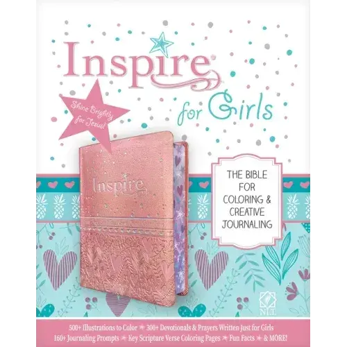 Inspire Bible For Girls Nlt (Leatherlike, Pink): The Bible For Coloring & Creative Journaling - Imitation Leather 1