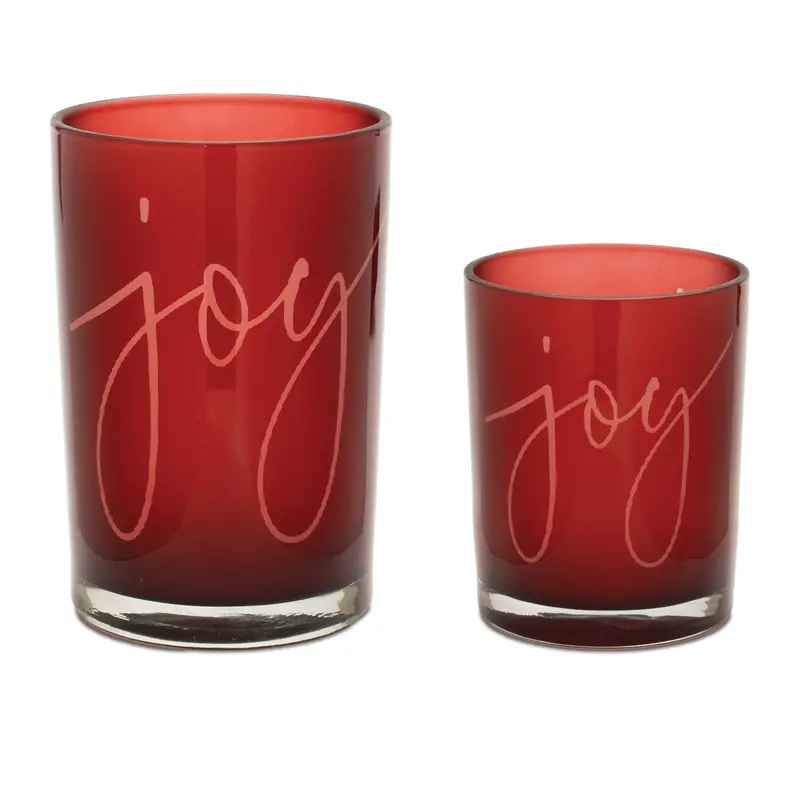 Joy Glass Votive Holder (Set Of 2) 1