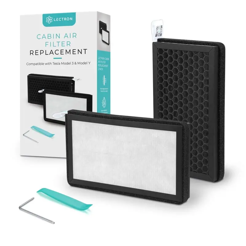 Lectron Cabin Air Filter Replacement For Tesla Model 3/Y (2-Pack) & Cybertruck 1