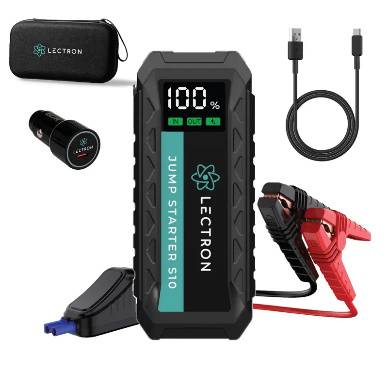 Lectron Portable Jump Starter S10 For 12V Vehicles | 20000Mah Power Bank | 60W Usb-C Pd | Up To 10L Gas & 8L Diesel 1
