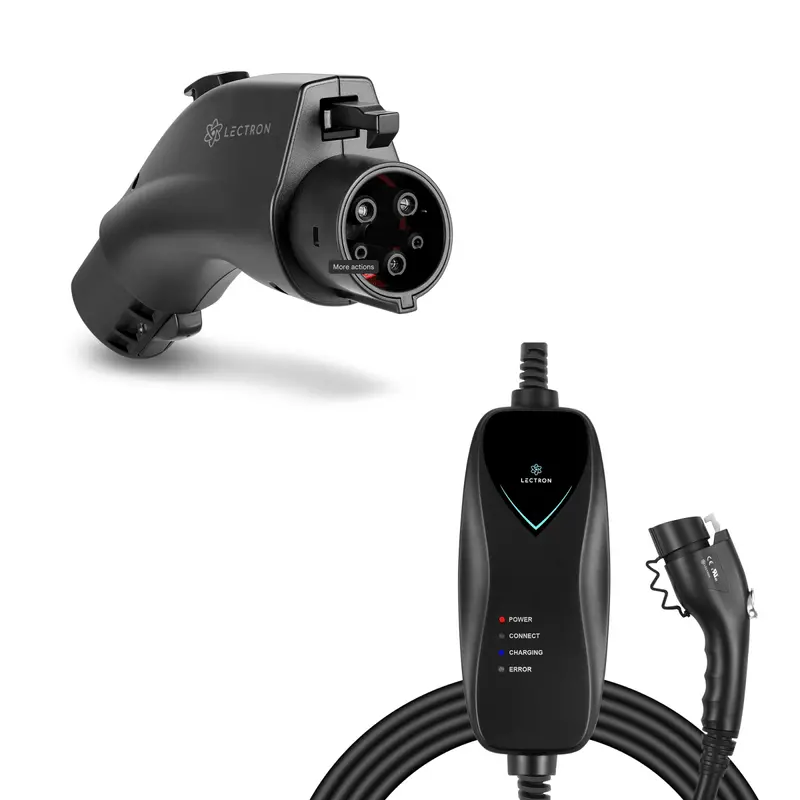 Lectron Portable Level 1 J1772 Ev Charger + 80A Tesla To J1772 Ev Adapter Bundle | 120V | 15 Amp | Nema 5-15 1