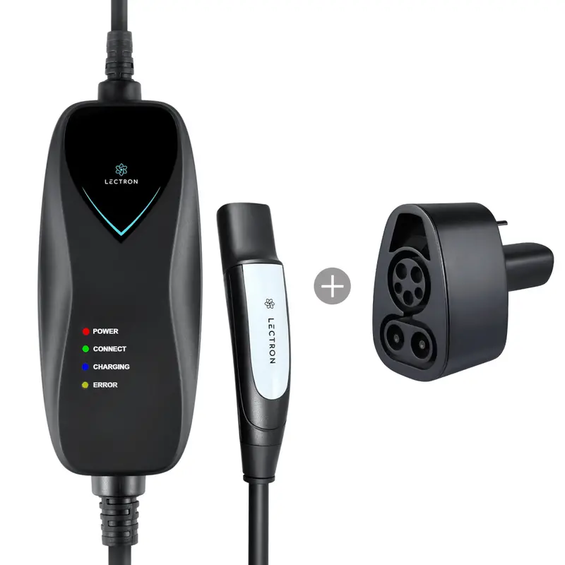 Lectron Portable Level 1 Tesla Ev Charger + 500 Amp Ccs To Tesla Ev Charger Adapter Bundle | 120V | 15 Amp | Nema 5-15 1