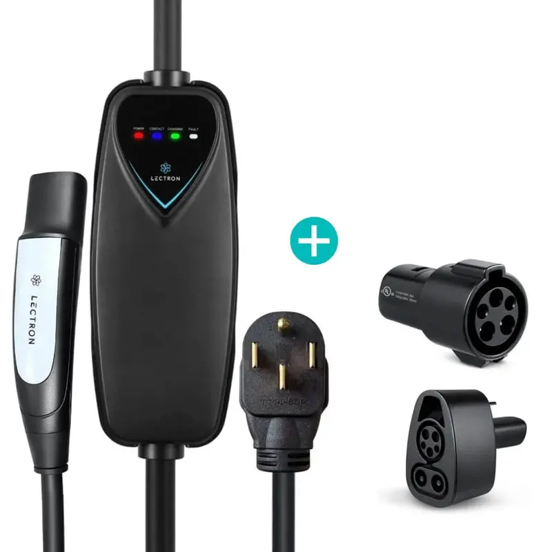Lectron Portable Level 2 Tesla Charger + Ccs To Tesla Adapter + J1772 To Tesla Adapter Bundle | 240V | 40 Amp | Nema 14-50 1