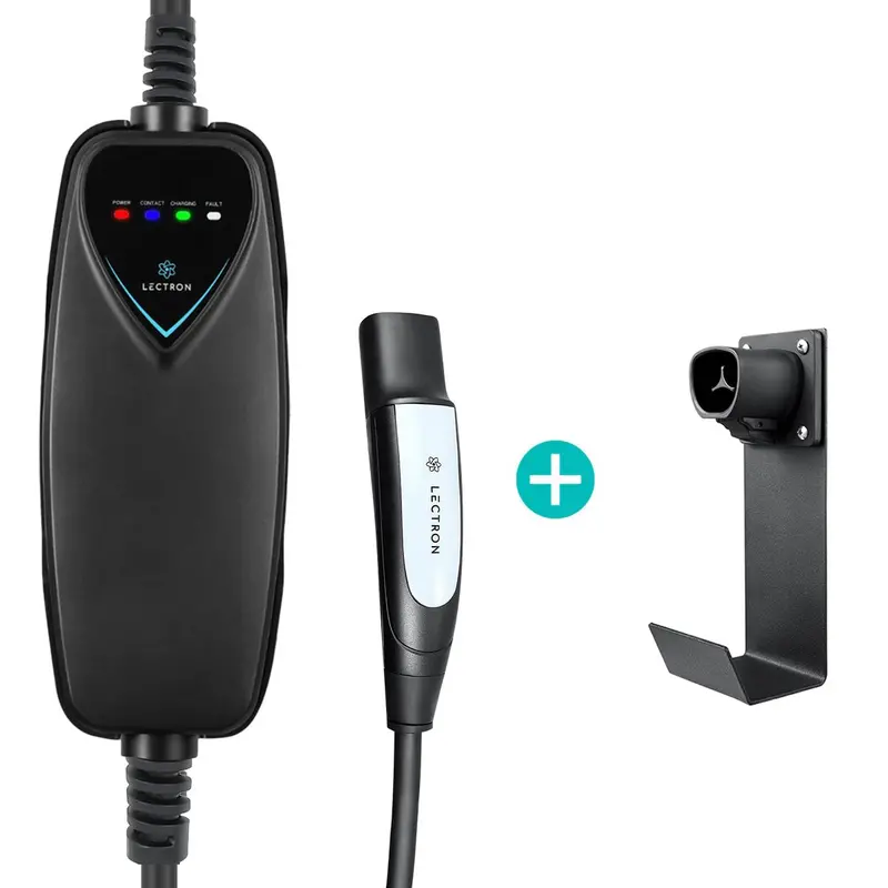 Lectron Portable Level 2 Tesla Charger + Charger Handle Dock And J-Hook | 240V | 40 Amp | Nema 14-50 1