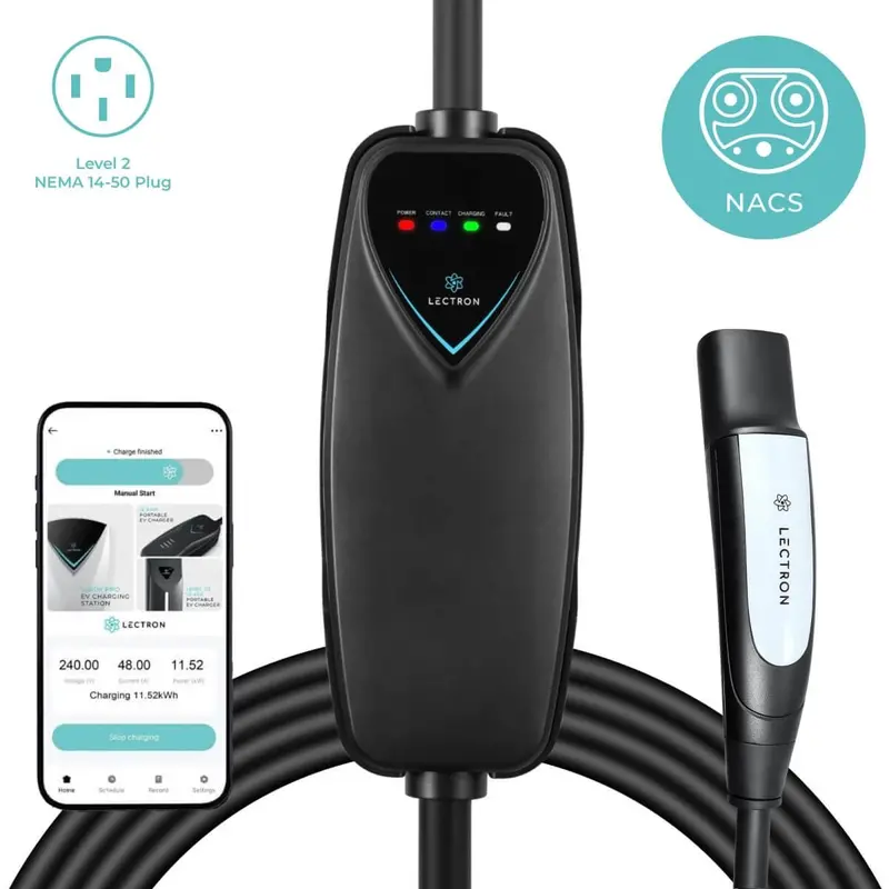 Lectron Portable Level 2 Tesla Ev Charger | 240V | 40 Amp | Nema 14-50 1
