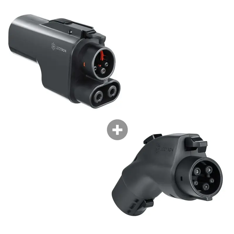 Lectron Tesla Supercharger (Nacs) To Ccs Adapter (500A / 1000V) + Tesla To J1772 Adapter (48A / Black) Bundle 1
