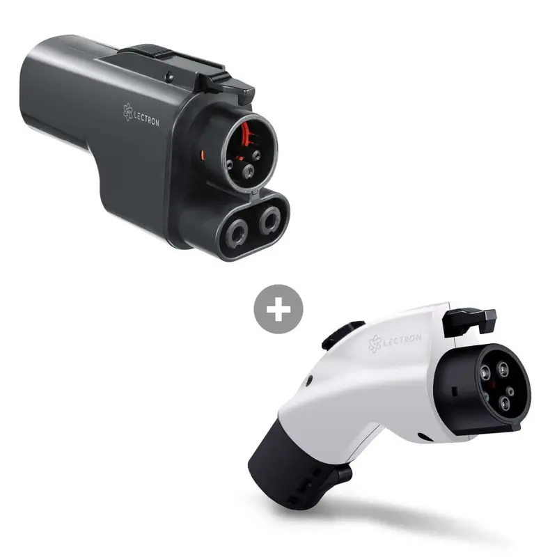 Lectron Tesla Supercharger (Nacs) To Ccs Adapter (500A / 1000V) + Tesla To J1772 Adapter (48A / White) Bundle 1
