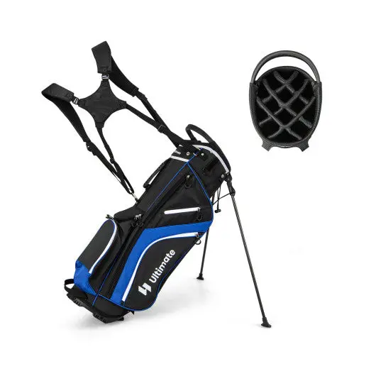 Lightweight Golf Stand Bag With 14 Way Top Dividers And 6 Pockets-Blue 1
