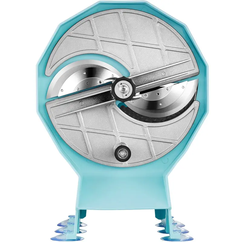 Manual Vegetable Fruit Slicer, 0-0.5"/0-12Mm Thickness Adjustable Commercial Slicer Machine, Double Feed Ports, Stainless Steel Blade Food Cutter Slicing Machine For Cucumber, Lemon, Tomato 1