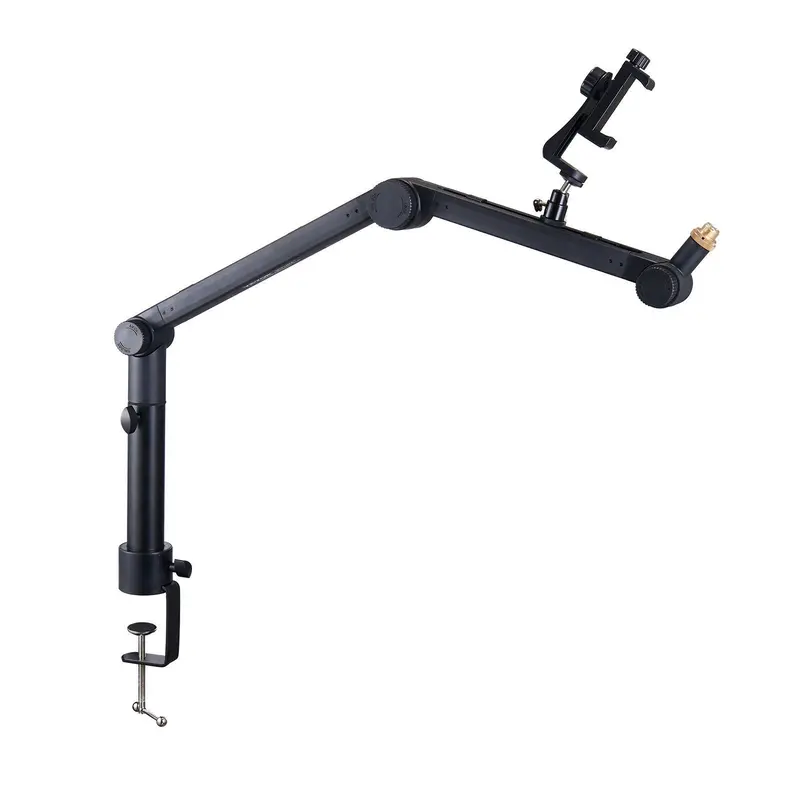 Microphone Boom Arm With Desk Mount, 360° Rotatable, Adjustable Mic Stand With 3/8" To 5/8" Adapter Port Headset Hook, For Blue Yeti Hyperx Quadcast Blue Snowball Shure Sm7b Audio Technica 1