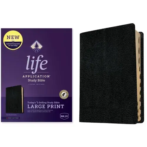 Nkjv Life Application Study Bible, Third Edition, Large Print (Bonded Leather, Black, Indexed, Red Letter) - Bonded Leather 1