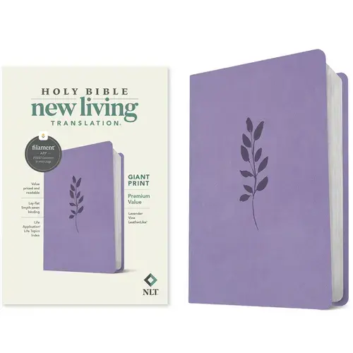 Nlt Giant Print Premium Value Bible, Filament Enabled (Leatherlike, Lavender Vine) - Imitation Leather 1